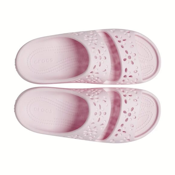 NEW Crocs Sizes 8, 9, 10 Women's Classic Floral Cutout Sandal Slide - Pink Milk - Picture 3 of 7